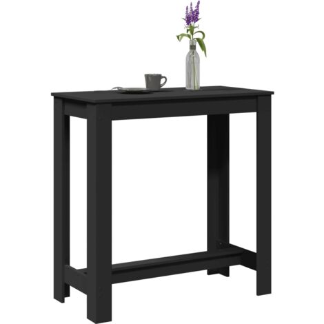 vidaXL Table de bar noir 102x50x103,5 cm bois d'ingénierie