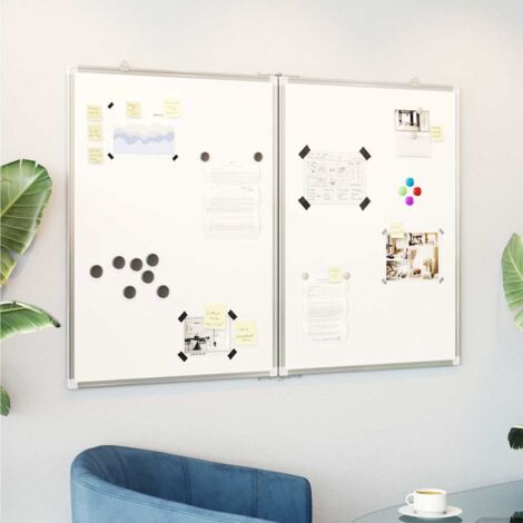 Vidaxl – Tableau blanc magnétique pliable 120x100 cm – Surface laquée facile à nettoyer – Aluminium et coins en plastique – Pour bureaux et écoles