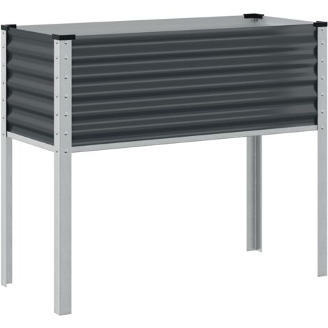 Vidaxl – Jardinière en acier anthracite 100x45x90 cm – Résistante aux intempéries – Grande capacité pour plantes et légumes – Assemblage requis