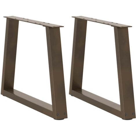 Pieds de table basse en forme de V, 2 pièces, acier naturel, 70 x (42-43,3) cm vidaXL