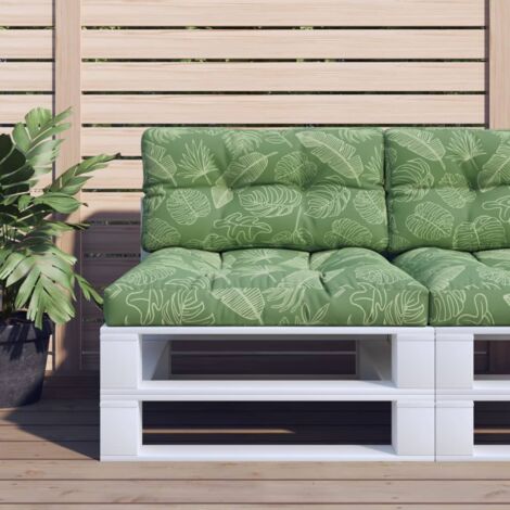 Coussins de palette lot de 2 motif de feuilles tissu vidaXL