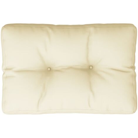 vidaXL Coussin de palette crème 60x40x12 cm tissu
