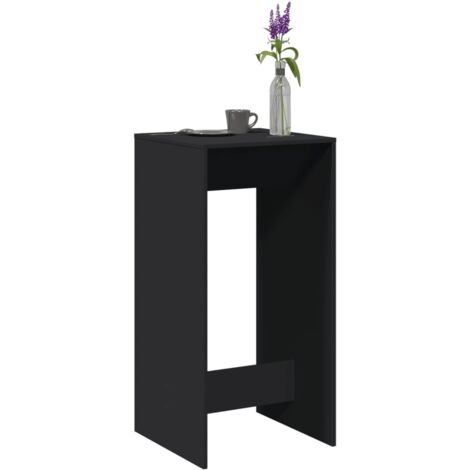 vidaXL Table de bar noir 51x50x103,5 cm bois d'ingénierie