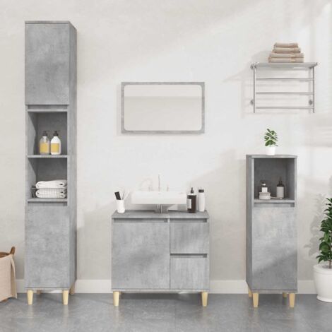Armoire de salle de bain gris béton 65x33x60 cm vidaXL