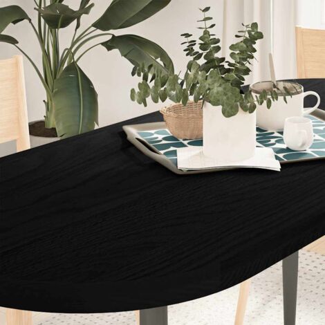 Vidaxl – Dessus de table ovale en chêne massif marron foncé 140x60x4cm – Plateau multifonctionnel pour divers piètements – Entretien facile