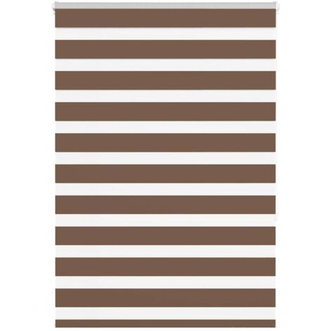 vidaXL Zebra Blind Brown 95x150 cm Fabric Width 90,9 cm Polyester