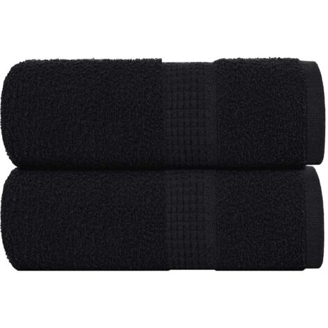 vidaXL Wash Towels "FROGN" 2 pcs Black 30x30 cm 360 gsm