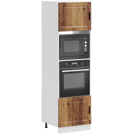 Vidaxl – Armoires de four 2 pcs – Bois d'ingénierie – Design compact avec pieds réglables – Grand espace de rangement pour four et micro-ondes (1/5)