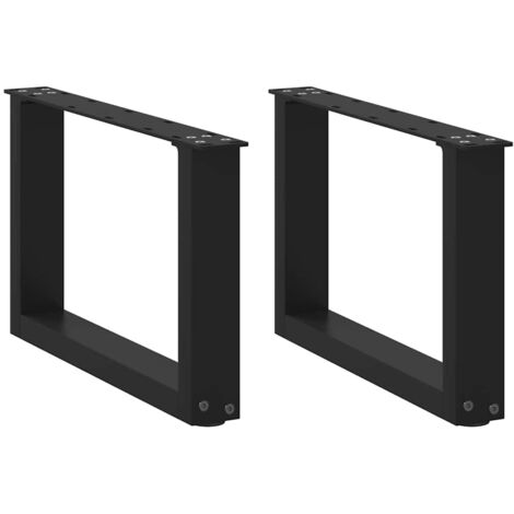 Vidaxl – Pieds de table basse en acier noir – Lot de 2 – Dimensions 50x(30-31) cm – Forme en U avec niveleurs réglables - NOIR 50 X