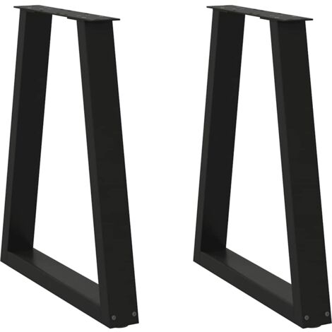 vidaXL Pieds de table basse forme de V 2 pcs noir 60x(72-73) cm acier