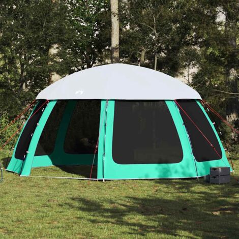 vidaXL Tente piscine toit amovible parois maille vert d'eau 510x510 cm (1/5)