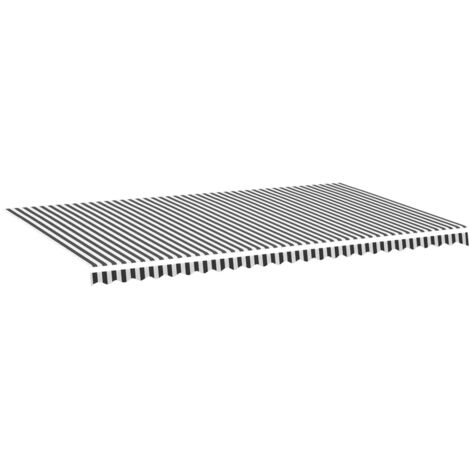 Tissu de remplacement pour auvent Anthracite et blanc 6x3,5 m vidaXL