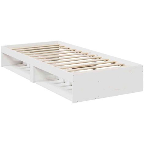 vidaXL Lit de jour sans matelas blanc 90x190 cm bois de pin massif (1/5)