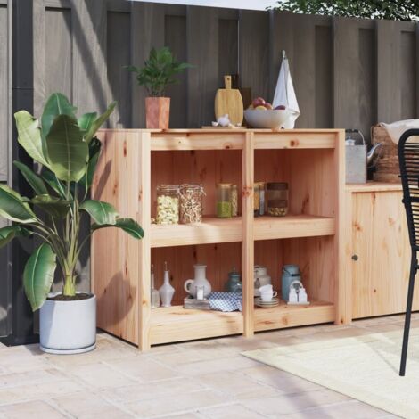 Vidaxl – Armoire de jardin en bois de pin massif 106x55x92 cm – Grand espace de rangement – Design modulaire pour cuisine d'extérieur