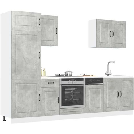 Vidaxl – Ensemble d'armoires de cuisine 7 pcs Kalmar – Bois d'ingénierie résistant à l'humidité – Espace de rangement généreux – Pieds réglables (1/6)