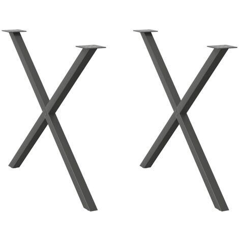 Pieds de table à manger en forme de X 2 pièces Anthracite 90 x (72-73) cm Acier vidaXL