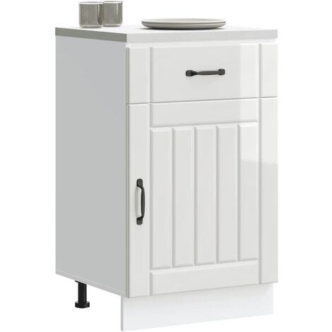 vidaXL Armoire de cuisine Lucca blanc brillant bois ingénierie