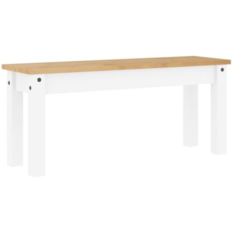 vidaXL Banc à manger PANAMA blanc 105x30x45 cm bois massif de pin (1/5)