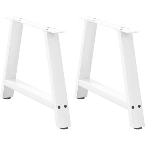 Pieds de table basse en forme de A, 2 pièces, blanc, 60 x (42-43) cm, acier vidaXL