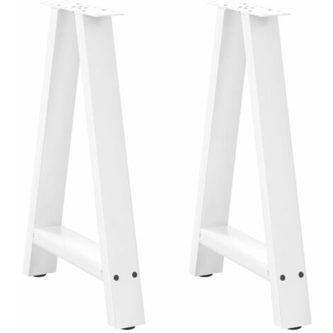 Pieds de table à manger en forme de A 2 pièces Blanc 60 x (72-73) cm Acier vidaXL