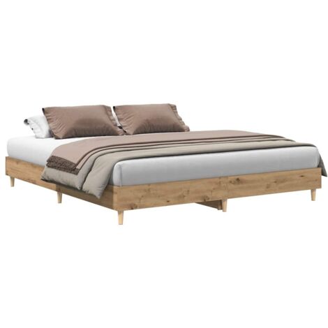 Cadre de lit sans matelas chêne artisanal 160x200 cm vidaXL (1/5)