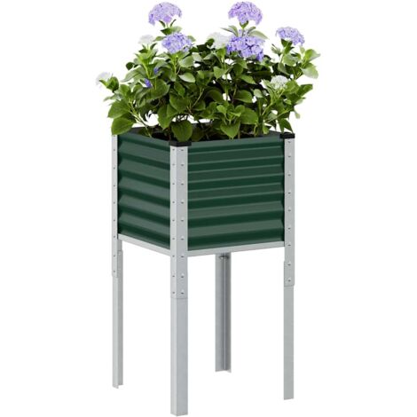 vidaXL Garden Planter Green 45x45x88 cm Steel