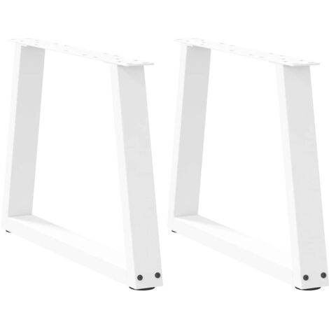 Pieds de table basse en forme de V, 2 pièces, blanc, 60 x (42-43,3) cm, acier vidaXL