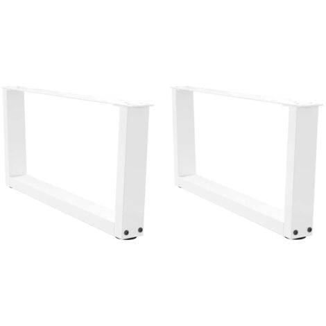 Pieds de table basse en forme de V, 2 pièces, blanc, 70 x (30-31,3) cm, acier vidaXL