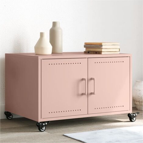 Table basse rose 68x50x43,5 cm acier vidaXL