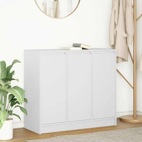 Vidaxl – Buffet blanc 85x34x76 cm – Bois d'ingénierie durable – 3 portes et 3 étagères – Capacité de charge 60 kg (1/5)