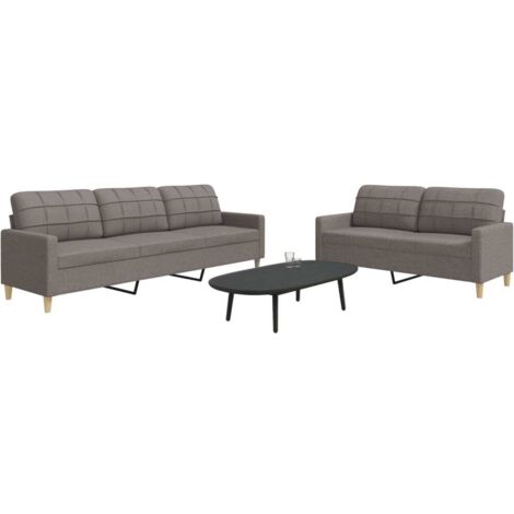 vidaXL Ensemble de canapés 2 pcs taupe tissu (1/5)