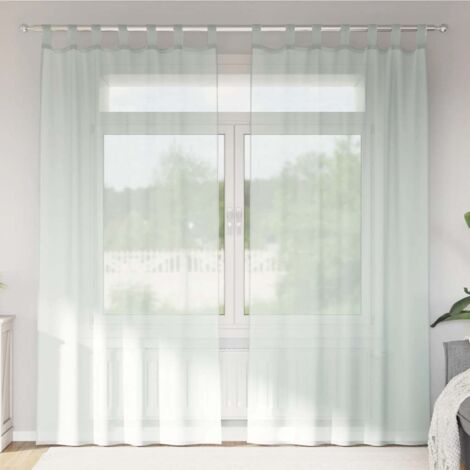 Rideaux en voile avec boucles 2 pcs gris clair 140x225 cm vidaXL