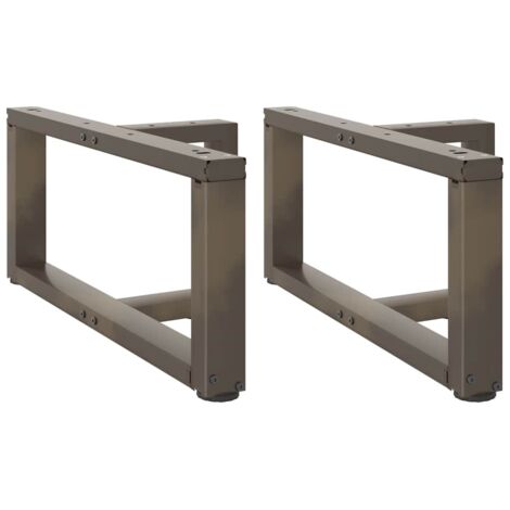 vidaXL Pieds de table basse en T, 2 pièces, noir, 70 x 25 x (30-31) cm, acier