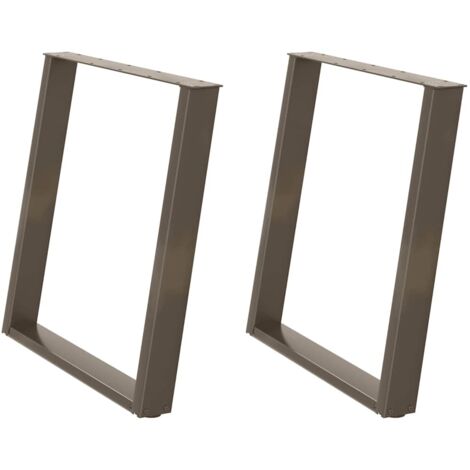 vidaXL Pieds de table à manger en U 2 pièces Acier naturel 80 x (72-73) cm Acier