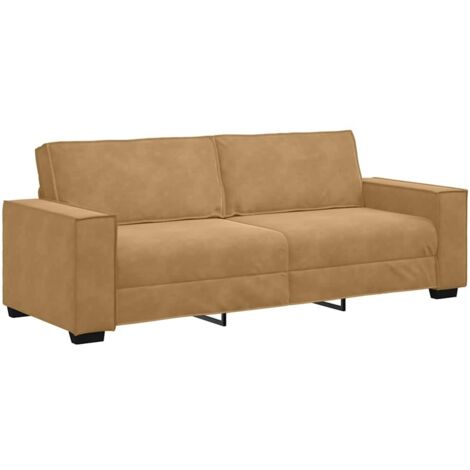 Canapé à 3 places Marron 180 cm Velours vidaXL