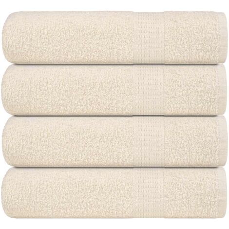 vidaXL Serviettes de douche 4 pcs crème 70x140 cm 360 g/m² 100% coton
