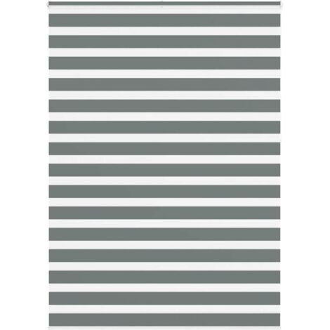 Store zèbre gris foncé largeur du tissu 150,9 cm polyester vidaXL