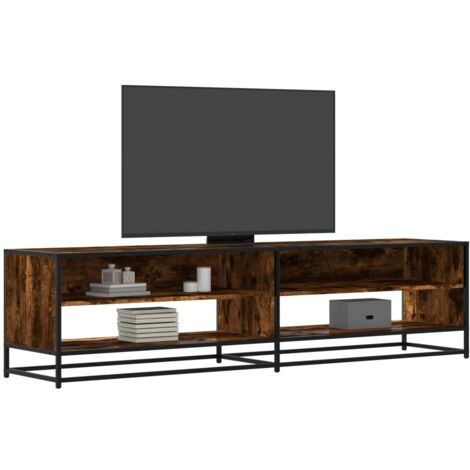vidaXL Meuble TV chêne fumé 180,5x40x46 cm bois d'ingénierie (1/5)