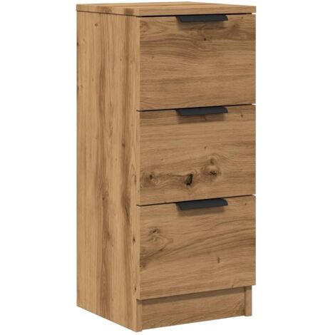 Vidaxl – Buffet chêne artisanal 30x30x70 cm – Bois d'ingénierie de qualité – 3 tiroirs de rangement – Design élégant pour intérieur