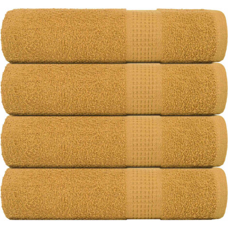 vidaXL Serviettes de douche 4 pcs doré 70x140 cm 360 g/m² 100% coton