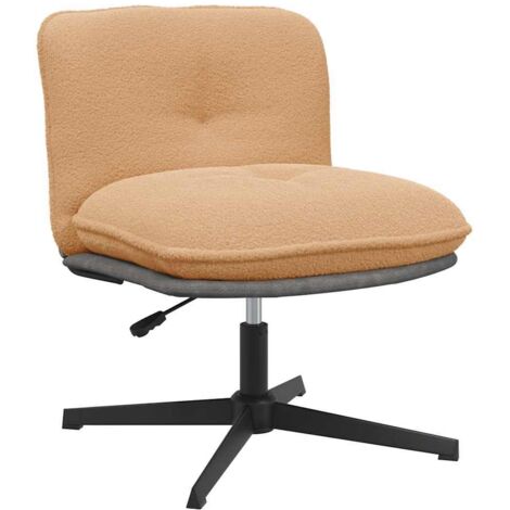 Chaise pivotante de bureau beige bouclé comme de la laine tissu vidaXL (1/5)