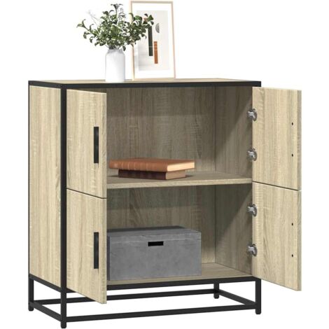 Buffet chêne sonoma 68x35x76 cm bois d'ingénierie vidaXL (1/6)