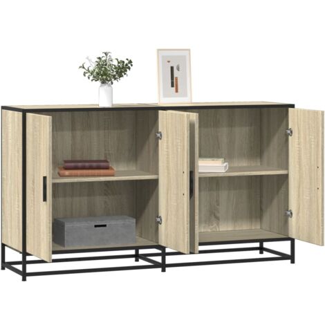 Buffet chêne sonoma 134x35x76 cm bois d'ingénierie vidaXL (1/5)