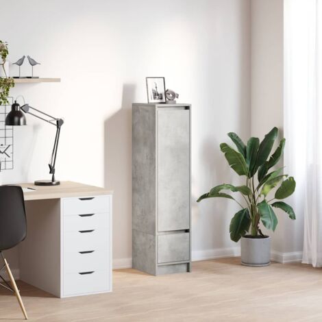 vidaXL Buffet haut gris béton 29,5x34x119,5 cm bois d'ingénierie