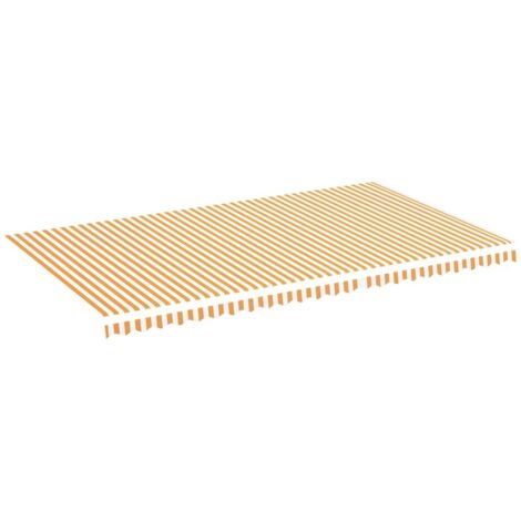 Tissu de remplacement pour auvent Jaune et blanc 6x3,5 m vidaXL