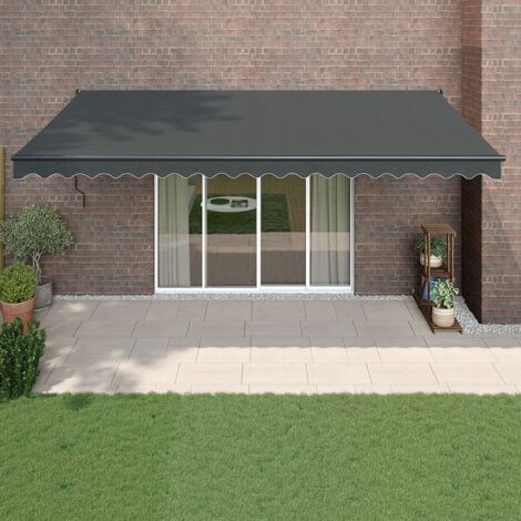 Auvent rétractable anthracite 5x3 m tissu et aluminium vidaXL