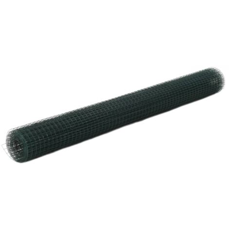 Grillage acier avec revêtement en PVC 10x1,5 m vert