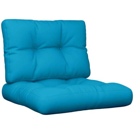 vidaXL Coussins de palette lot de 2 bleu tissu (1/5)