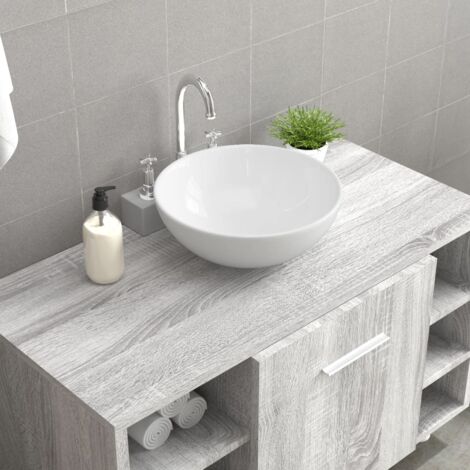 Vidaxl – Lavabo céramique blanc 28x28x10 cm – Lave mains à poser – Installation au-dessus du comptoir – Résistant aux rayures et à la corrosion