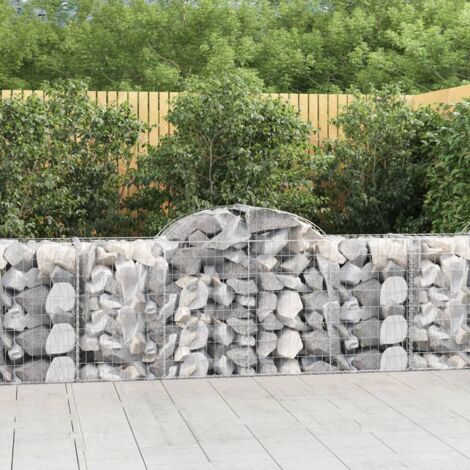 vidaXL Paniers à gabions arqués 8 pcs 200x50x80/100 cm Fer galvanisé